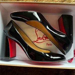Christian Louboutin Miss Sab Block Heel Pumps - 38.5
